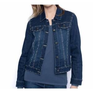 NEW PICADILLY studded denim jacket in blue